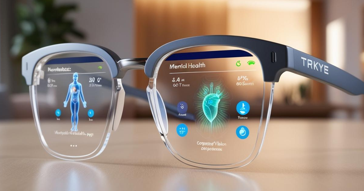 TRKYE Mental Health App Interface - Interaktion mit AR-Brille